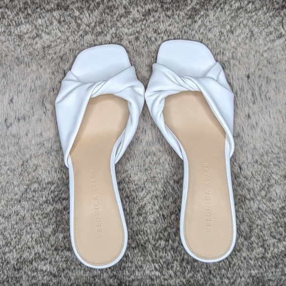 Veronica Beard Melli Twist Leather Sandal White Women's 7.5 - Picture 6 of 13